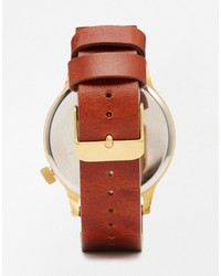 Мужские светло-коричневые кожаные часы от Komono