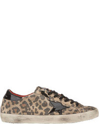 Светло-коричневые кроссовки с леопардовым принтом