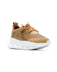 Мужские светло-коричневые кроссовки от Versace