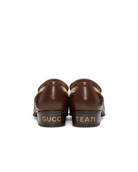Мужские светло-коричневые лоферы из плотной ткани от Gucci