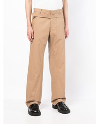 Светло-коричневые льняные брюки чинос от Bianca Saunders