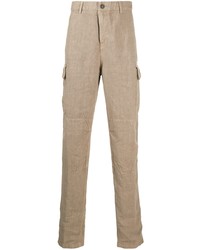 Светло-коричневые льняные брюки чинос от Eleventy