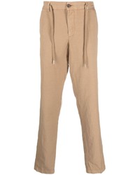 Светло-коричневые льняные брюки чинос от Myths