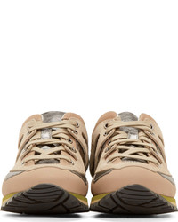 Женские светло-коричневые низкие кеды со змеиным рисунком от Lanvin