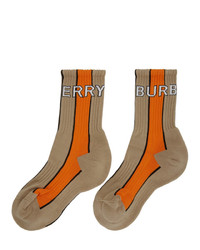 Мужские светло-коричневые носки с принтом от Burberry
