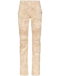 Мужские светло-коричневые рваные джинсы от Balmain
