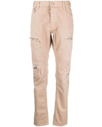 Мужские светло-коричневые рваные джинсы от Just Cavalli