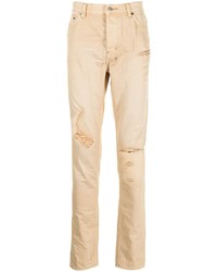 Мужские светло-коричневые рваные джинсы от Ksubi