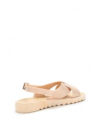 Светло-коричневые сандалии на плоской подошве от Coco Perla