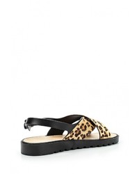 Светло-коричневые сандалии на плоской подошве от Coco Perla