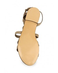 Светло-коричневые сандалии на плоской подошве от Mango