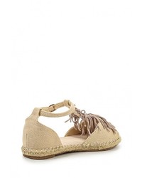 Светло-коричневые сандалии на плоской подошве от Stephan