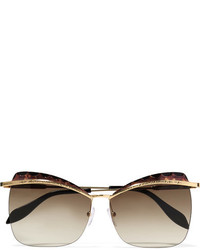 Женские светло-коричневые солнцезащитные очки от Alexander McQueen