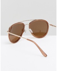 Мужские светло-коричневые солнцезащитные очки от Asos