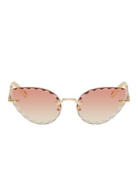 Женские светло-коричневые солнцезащитные очки от Chloé