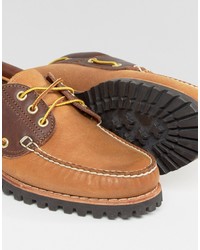Светло-коричневые топсайдеры от Timberland