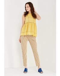 Светло-коричневые узкие брюки от Motivi