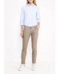 Светло-коричневые узкие брюки от Only