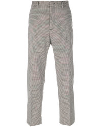 Мужские светло-коричневые хлопковые брюки с узором "гусиные лапки" от MSGM