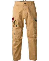Мужские светло-коричневые хлопковые брюки от DSQUARED2