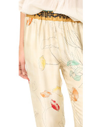 Женские светло-коричневые шелковые брюки от Giada Forte