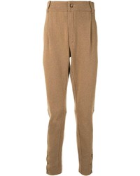 Светло-коричневые шерстяные брюки чинос от Dolce & Gabbana