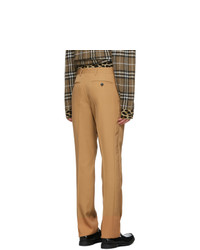 Светло-коричневые шерстяные брюки чинос от Burberry