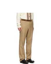 Светло-коричневые шерстяные брюки чинос от Burberry