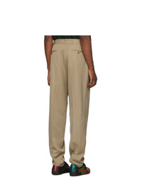 Светло-коричневые шерстяные брюки чинос от Gucci