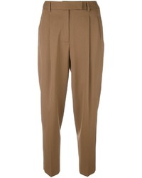 Женские светло-коричневые шерстяные брюки от Alberto Biani