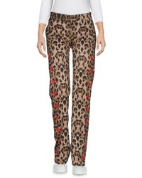 Светло-коричневые широкие брюки с леопардовым принтом