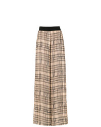 Светло-коричневые широкие брюки с принтом от Mara Mac