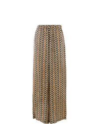 Светло-коричневые широкие брюки с принтом от Uma Wang