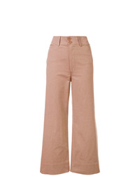 Светло-коричневые широкие брюки от Apiece Apart