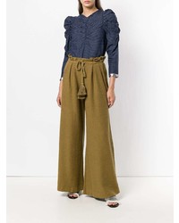 Светло-коричневые широкие брюки от Ulla Johnson