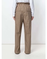 Светло-коричневые широкие брюки от Maison Flaneur