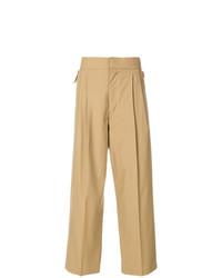 Светло-коричневые широкие брюки от Erika Cavallini