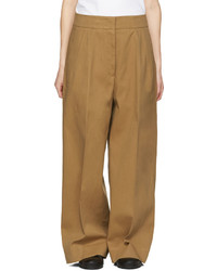 Светло-коричневые широкие брюки от Jil Sander