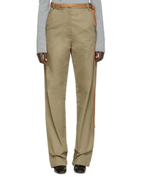 Светло-коричневые широкие брюки от Loewe