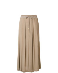 Светло-коричневые широкие брюки от Lorena Antoniazzi