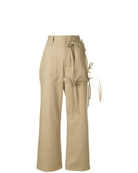 Светло-коричневые широкие брюки от MM6 MAISON MARGIELA