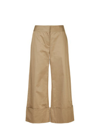 Светло-коричневые широкие брюки от Monse