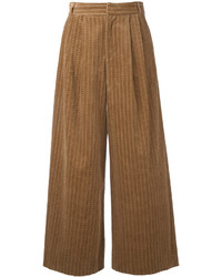 Светло-коричневые широкие брюки от Muveil