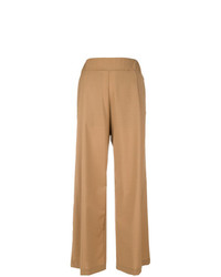 Светло-коричневые широкие брюки от Semicouture