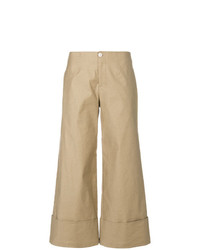 Светло-коричневые широкие брюки от Steffen Schraut