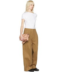 Светло-коричневые широкие брюки от Jil Sander