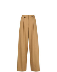 Светло-коричневые широкие брюки от Tela