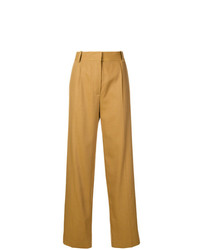 Светло-коричневые широкие брюки от The Row