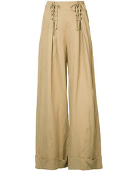 Светло-коричневые широкие брюки от Ulla Johnson