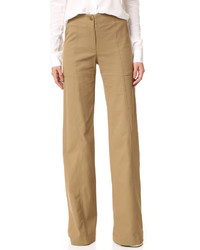 Светло-коричневые широкие брюки от Veronica Beard
